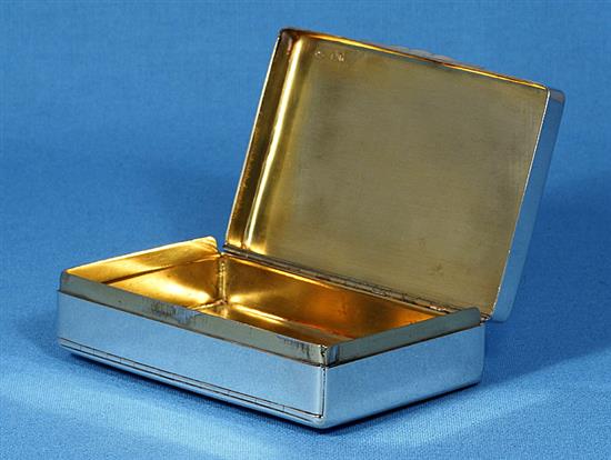A Victorian silver sandwich box, by William Summers, Length 129mm weight: 10oz/314grms